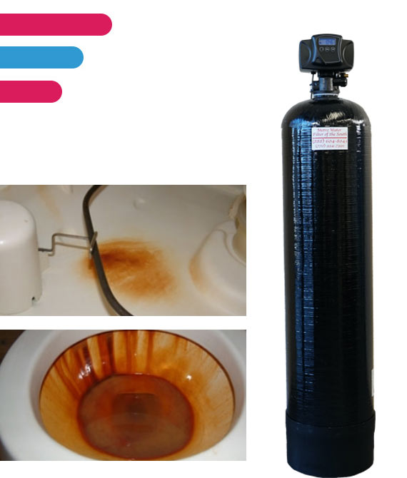 Red stains and water filter