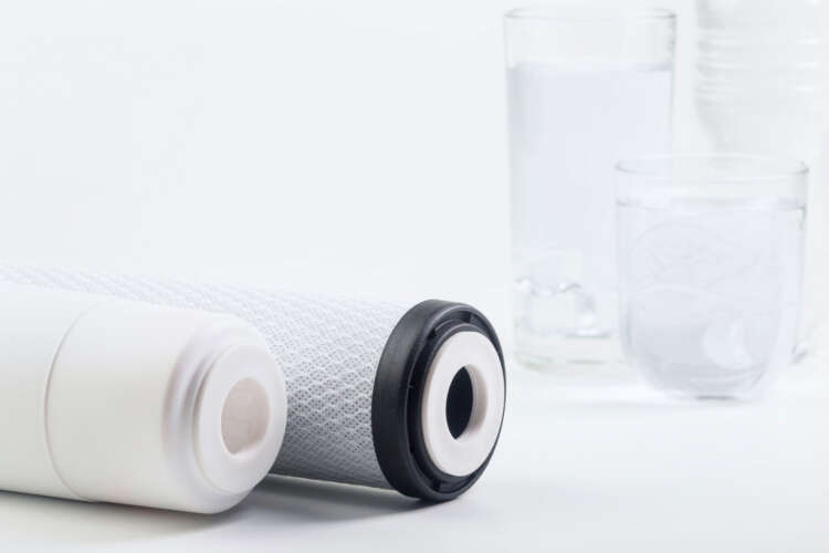 Carbon cartridge filters and glasses of clean water