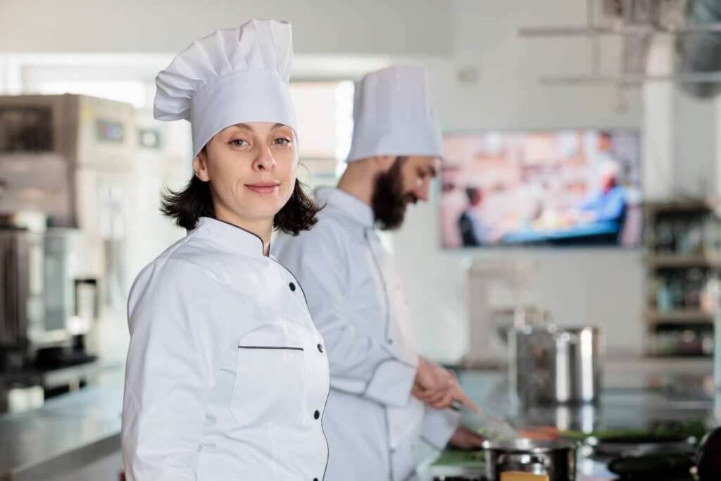 Chefs in the restaurant kitchen