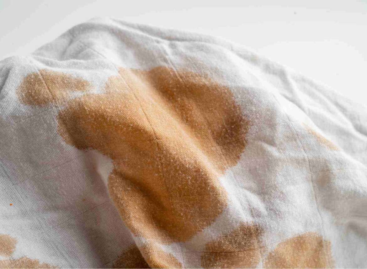 Rust-stained laundry caused by iron in well water